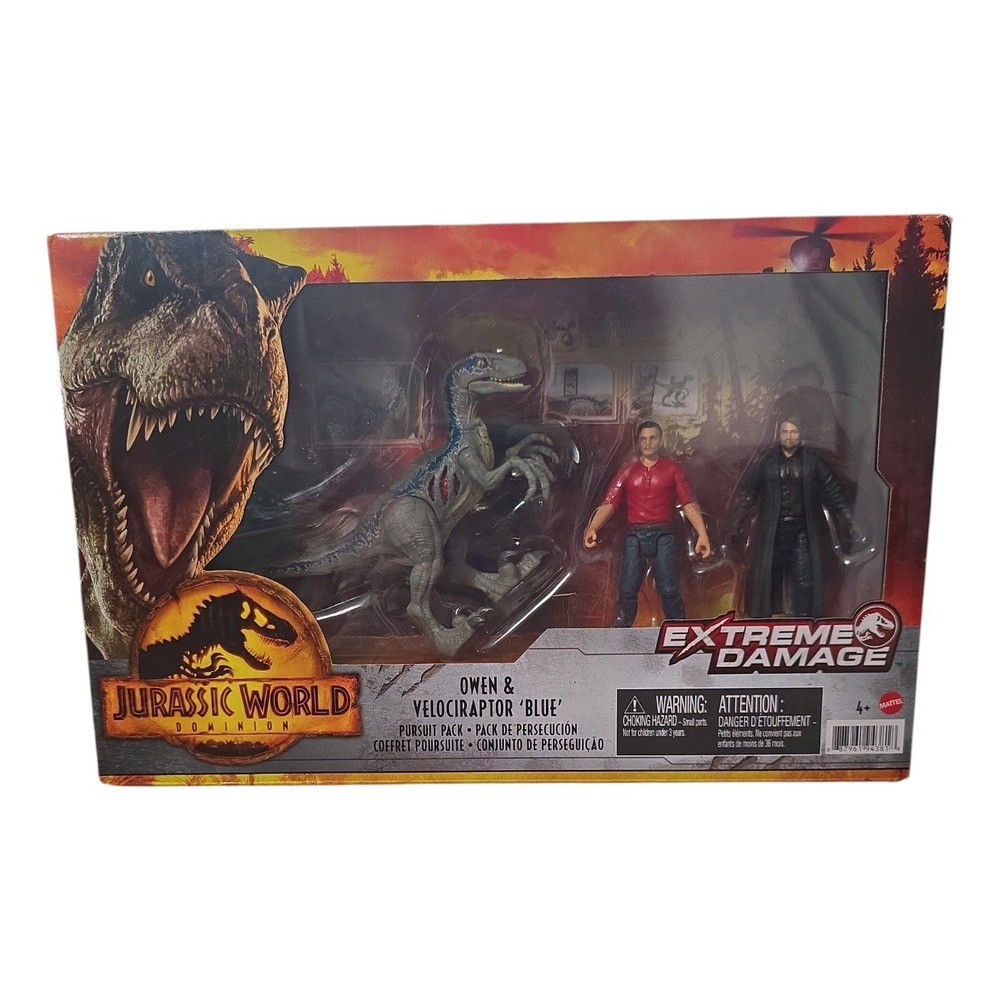 Jurassic World Dominion Extreme Damage Pursuit Pack Owen Blue Rainn Delacourt